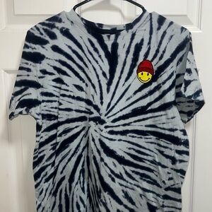 Tie‎ Dye Smiley Face Graphic T-Shirt Trendy Casual Top